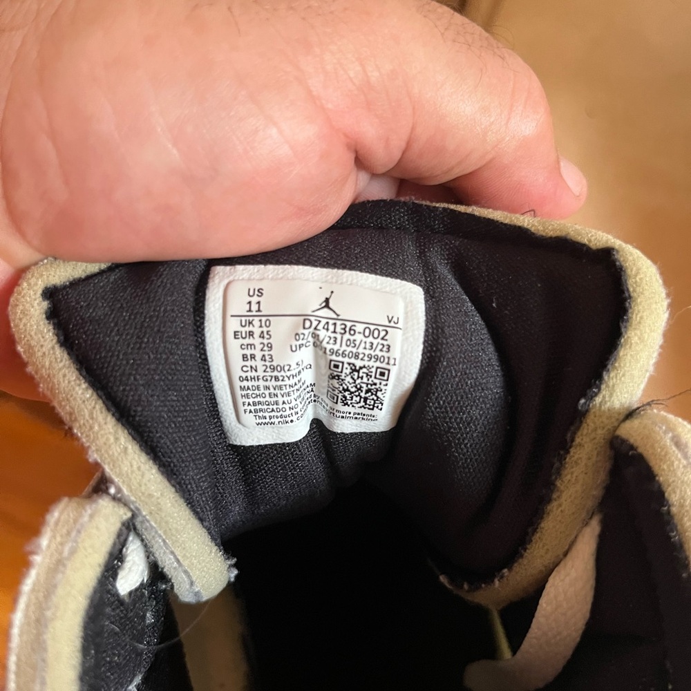 Jordan Gray and White High-Top Sneakers - Picture 2 of 3